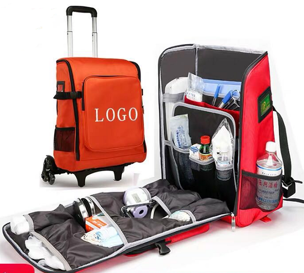 Detachable Medical Trolley First Aid Kit Emergency Response Backpack